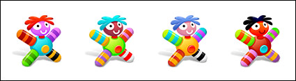 Colorful villain toy icon png