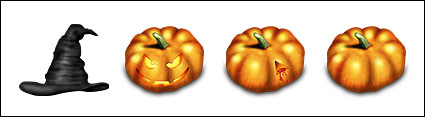 Halloween pumpkin with the Wizards hat icon png