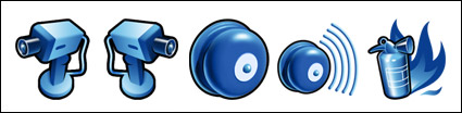 Blue three-dimensional icon png fire safety campaign