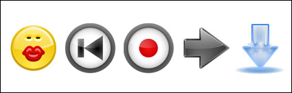 Arrow, the play button and the face icon png
