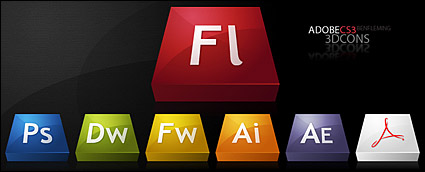 Adobe CS3 series of three-dimensional icon png
