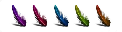 Colored feathers series icon png