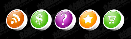 Circular commonly used three-dimensional web icon png
