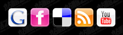 Popular web2.0 website logo button icons png